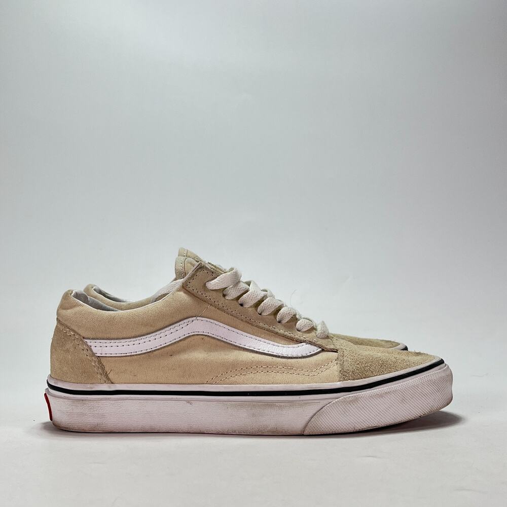 Vans Old Skool Beige White Low Top Skate Sneakers Shoes 508731 Womens Size 6